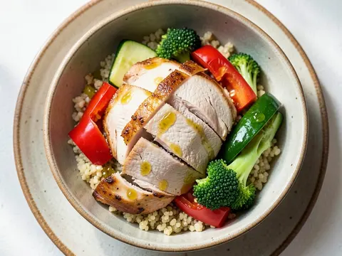 Turkey breast with vegetables and bulgur