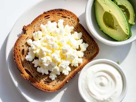 Whole grain toast with egg white and avocado